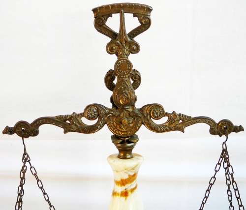 The Scales of Justice in Brass and Marble - Made in Italy