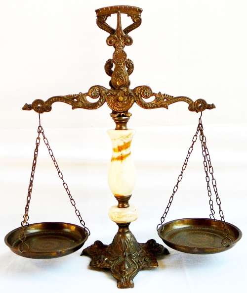 The Scales of Justice in Brass and Marble - Made in Italy
