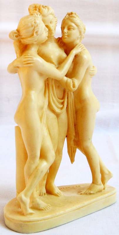 An Alabaster Carving of The Three Graces by A. Santini