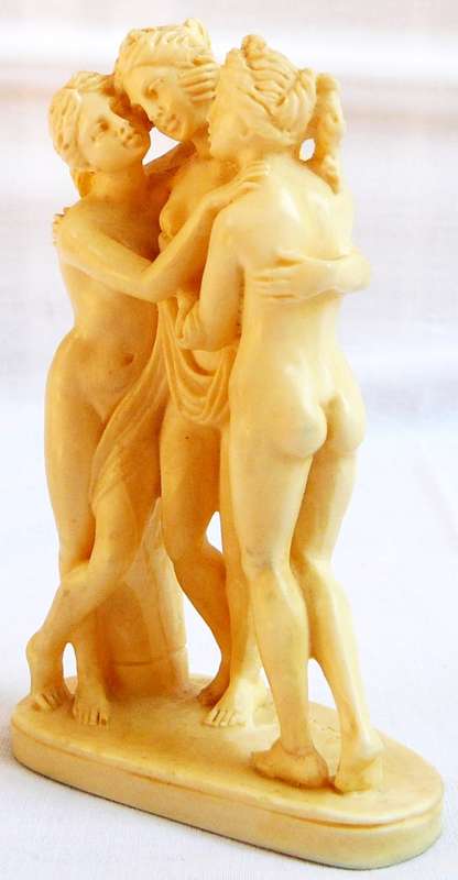 An Alabaster Carving of The Three Graces by A. Santini