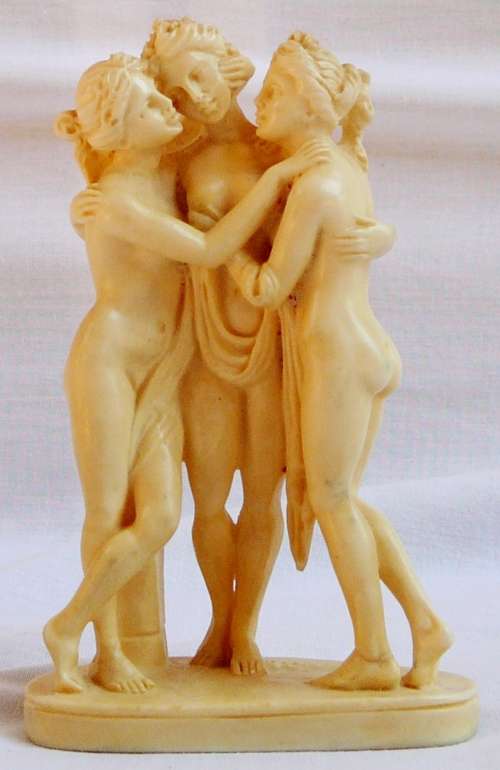 An Alabaster Carving of The Three Graces by A. Santini
