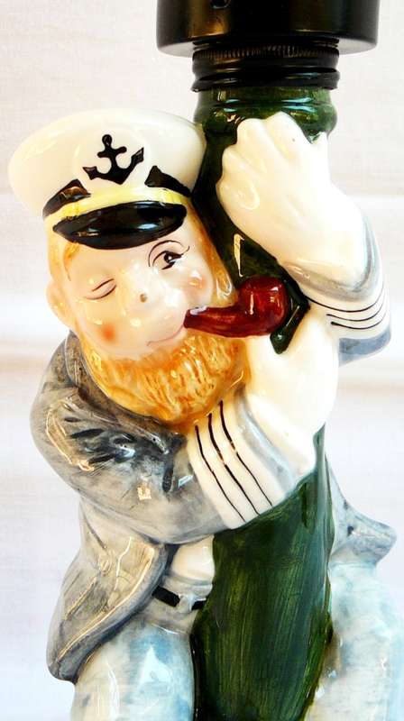 Novelty Lamp - Drunken Sea Captain Holding up Lamp Post