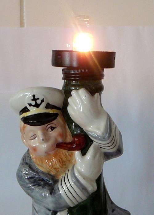 Novelty Lamp - Drunken Sea Captain Holding up Lamp Post