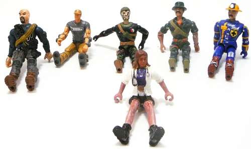A Bunch of 5 Mini Action Figures and a Lady Doctor