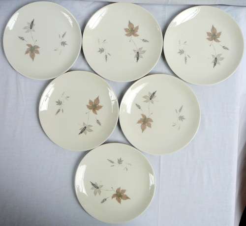 Set of 6 Royal Doulton Dinner Plates - Tumbling Leaves TC 1004