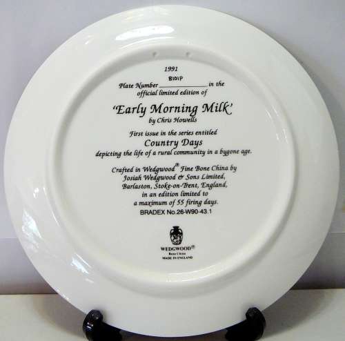 'Early Morning Milk' A Limited Edition Collectors Plate from the Series 'Country Days' by Wedgwood
