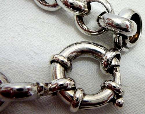 A Large Link Sterling Silver Neck Chain