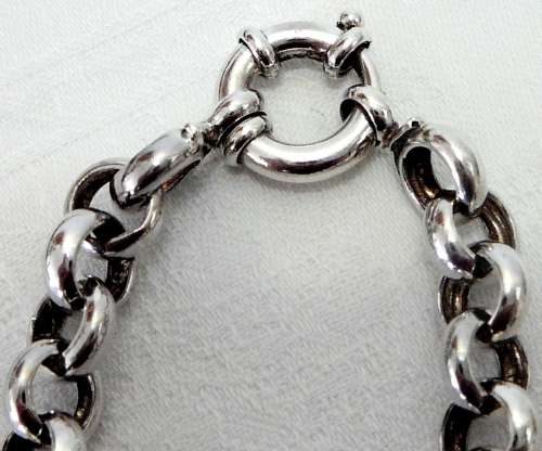 A Large Link Sterling Silver Neck Chain