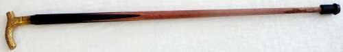 A Solid Brass Handled Home Made Walking Stick