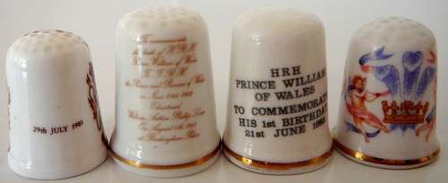 4 Thimbles Celebrating the Prince of Wales Family