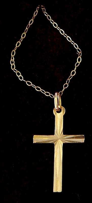 9 ct Gold Cross on 9 ct Fine Gold Chain