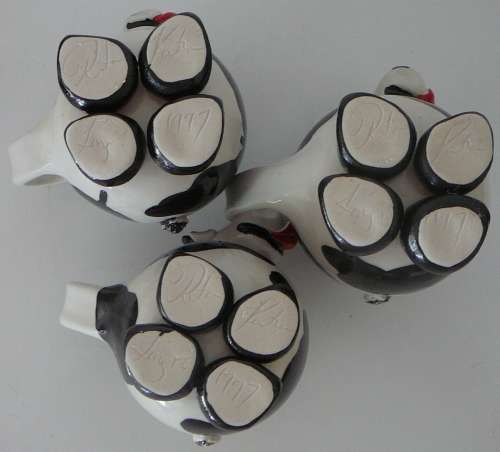 3 Very Cute Hand Made COW Coffee Mugs