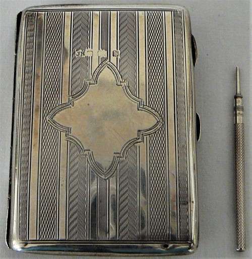 An Antique  Hallmarked Silver Calling Card Case with Pencil 1817