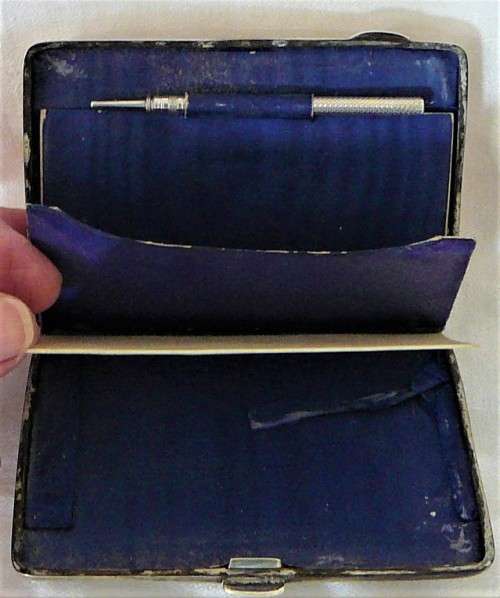 An Antique  Hallmarked Silver Calling Card Case with Pencil 1817