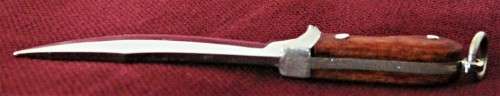 A Stunning Sterling Silver Miniature Knife with Rosewood Handle Pendant
