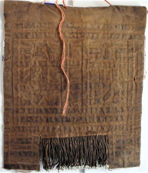 A Hand Made Glass Bead and Leather African Wall Hanging
