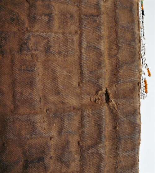 A Hand Made Glass Bead and Leather African Wall Hanging