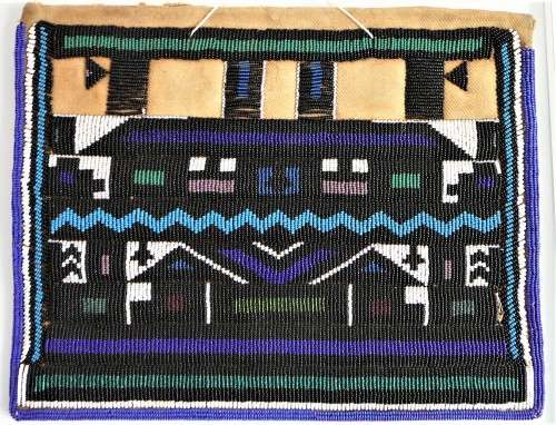 A Stunning Hand Made Glass Bead on Canvas African Wall Hanging