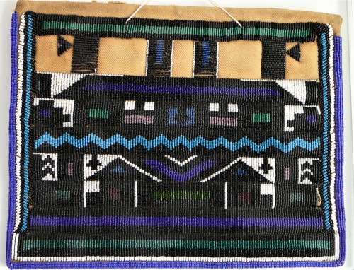 A Stunning Hand Made Glass Bead on Canvas African Wall Hanging