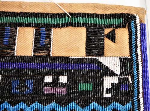 A Stunning Hand Made Glass Bead on Canvas African Wall Hanging