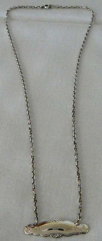 A Fine Sterling Silver Necklace Chain with a Name Tag