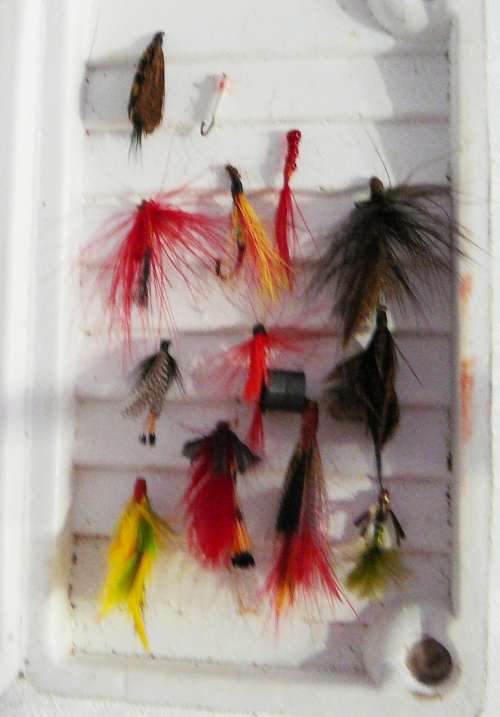 WOW Everything for the Fly Fisherman Who Want Ties His Own Flys - Tools, Feathers, Hooks, Books, Net