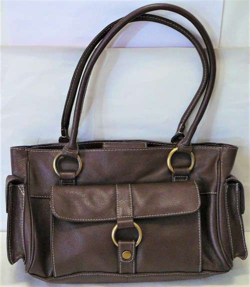 A Stylish Dark Brown Leather Handbag by Joshua Taylor
