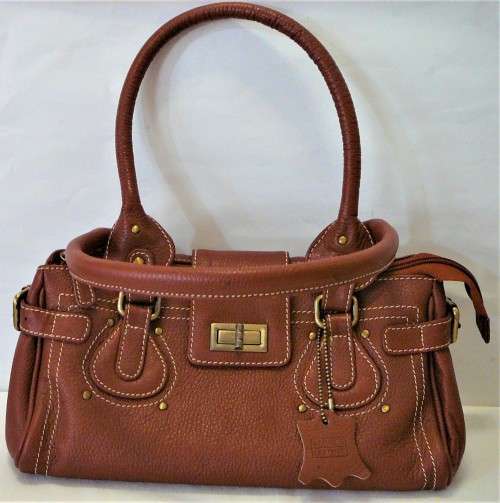 A Light Brown Genuine Leather Handbag
