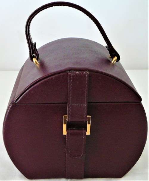 A Really Gorgeous Dark Maroon Unused Travelling Jewelery Box