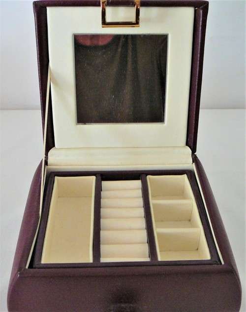 A Really Gorgeous Dark Maroon Unused Travelling Jewelery Box