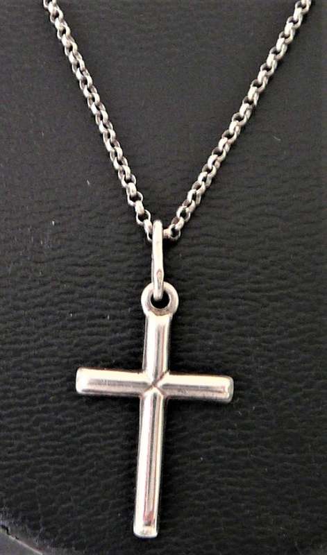 A Sterling Silver Cross on Necklace Chain
