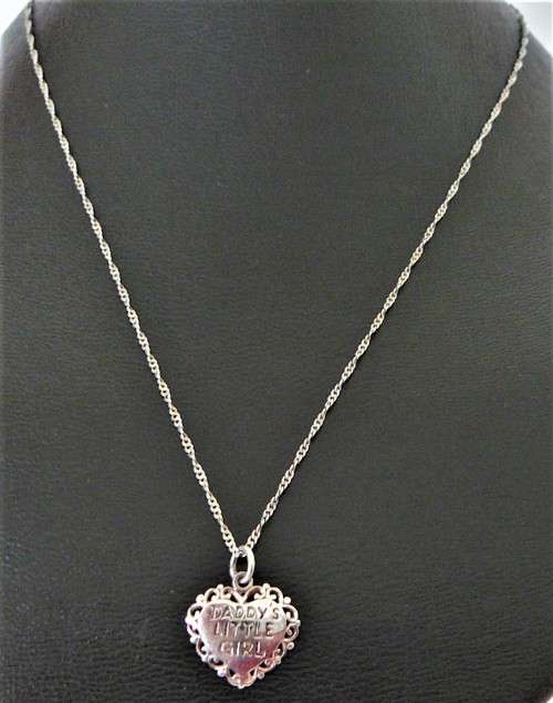 'Daddy's Little Girl' A very Cute Sterling Silver Necklace with Heart Shaped Pendant