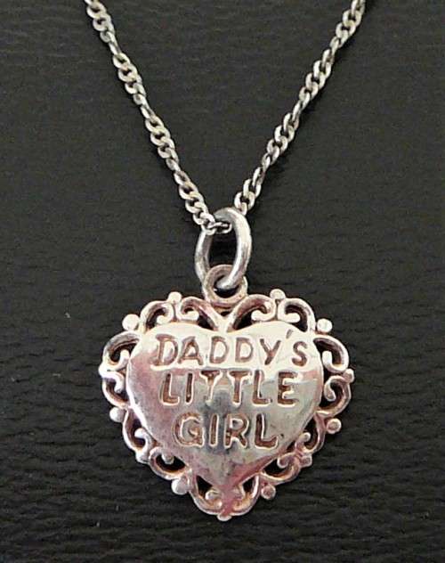 'Daddy's Little Girl' A very Cute Sterling Silver Necklace with Heart Shaped Pendant