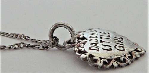 'Daddy's Little Girl' A very Cute Sterling Silver Necklace with Heart Shaped Pendant
