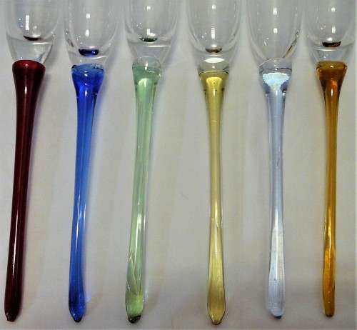 A Set of 6 Baseless Champagne Flutes Specially Made for the Beach