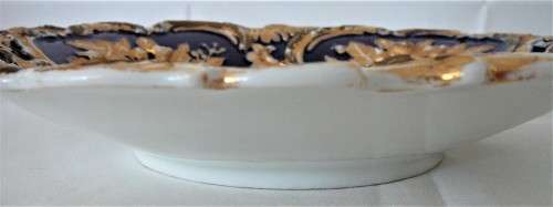 An Antique Meissen Cobalt Blue and Gold  Nut Bowl
