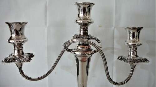 A Vintage Georgian 3 Branch Silver Plated Candelabra