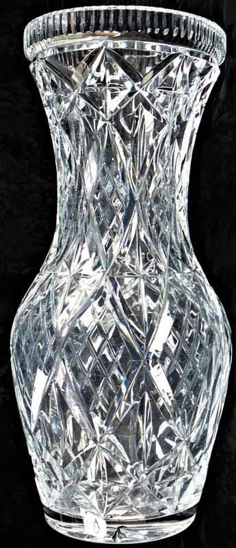 A Beautiful Large Cut Glass Crystal Vase