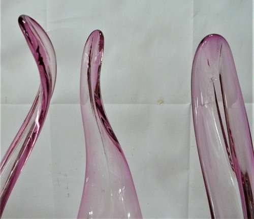 A Most Unusual Beautifully made Ornamental Pink Glass Vase from the 1970`s