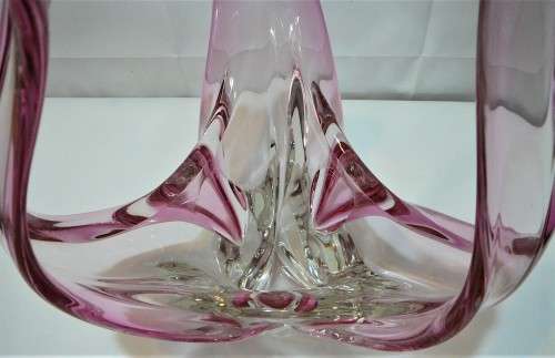 A Most Unusual Beautifully made Ornamental Pink Glass Vase from the 1970`s