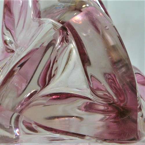 A Most Unusual Beautifully made Ornamental Pink Glass Vase from the 1970`s