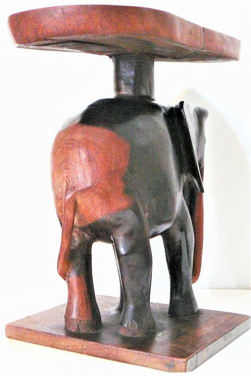 A Beautifully Carved Side Table  The African Elephant