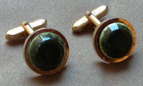 Green and Gold Coloured Cufflinks