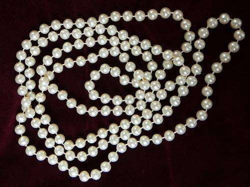 Very Long Simulated Pearl Necklace