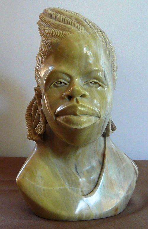 Soapstone Bust African Woman