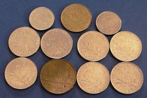 A Beginners Selection of 11 Pre Euro French Coins