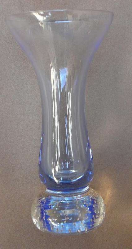Blue Tinted Glass Bud Vase