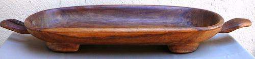 Long Hand Carved Wooden fruit Bowl