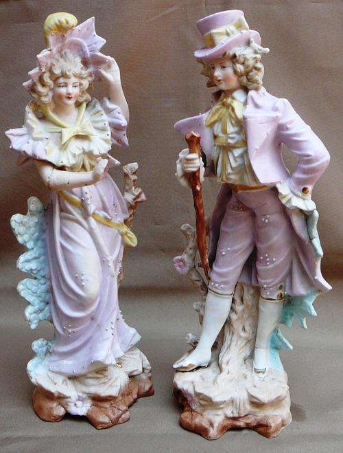 Pair of Antique Porcelain Figurines