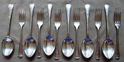Set of Six EPNS Dessert Spoons and Forks